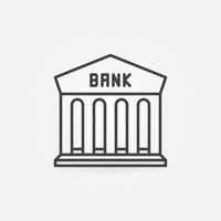 Bank byggnad linjär vektor begrepp minimal ikon