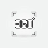 360-Grad-Vektorkonzept-Symbol im dünnen Linienstil vektor