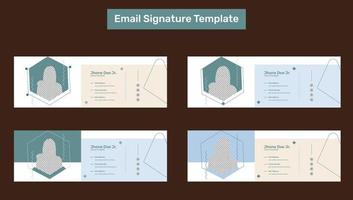 minimal e-signaturmall eller e-postsidfot och personlig omslagsdesign för sociala medier vektor