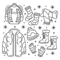 dragen vinter- kläder för färg vektor