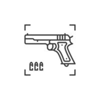 pistol vektor begrepp ikon i tunn linje stil