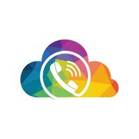 Design von Telefon- und Cloud-Logo-Vorlagen. Telefonlogo mit modernem Rahmenvektordesign. vektor