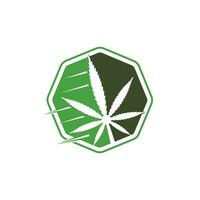 Cannabis-Blatt-Vektor-Logo-Design. Marihuana-Blatt-Logo-Design-Vorlage-Vektor-Illustration. vektor