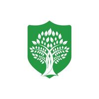 grüner Baum-Vektor-Logo-Design. Naturprodukt, Bioladen, Ökologiebetrieb, Alternativmedizin, Grüne Einheit, Garten, Landwirtschaft, Wald etc. vektor