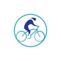Radrennen-Vektor-Logo-Design. Designvorlage für das Logo des Fahrradgeschäfts. vektor