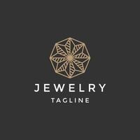 Diamantlinie Schmuck Logo Design Vorlage flacher Vektor