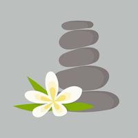Blumen- und Rock-Balance-Logo vektor