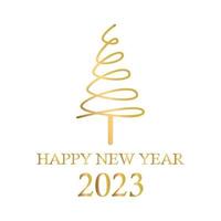 abstrakter goldener weihnachtsbaum, feiertagssymbol weihnachten, neujahr 2023 - vektor