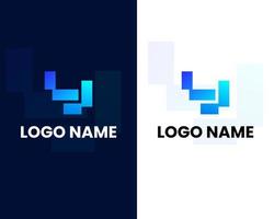 bokstaven u och l modern logotyp designmall vektor