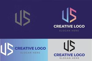 us brief logo oder symbol vorlage design-vektorgrafik branding brief element. Buchstabe u und s vektor