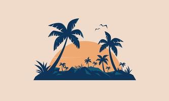 Retro-Postkartendesign der tropischen Insellandschaft vektor
