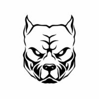 pitbull huvud logotyp symbol. stencil design. tatuering vektor illustration.