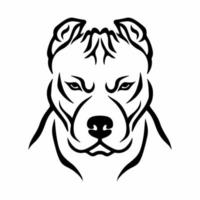 pitbull huvud logotyp symbol. stencil design. tatuering vektor illustration.