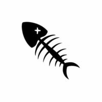 fisk ben ikon logotyp design. svart och vit stencil platt vektor illustration på vit bakgrund.
