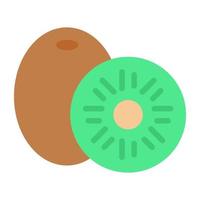 kiwi frukt ikon, unik platt design vektor