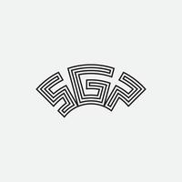 första brev sgp monogram logotyp mall. vektor