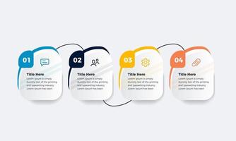 Infografik-Präsentationsdesign mit vier Schritten, Business-Infografik mit editierbaren Elementen Designvorlage vektor