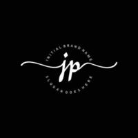 anfänglicher JP-Handschrift-Logo-Vorlagenvektor vektor