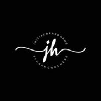 första J H handstil logotyp mall vektor