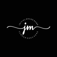 anfänglicher JM-Handschrift-Logo-Vorlagenvektor vektor