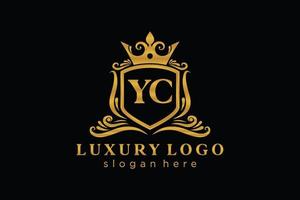 Anfangsbuchstabe Yc Royal Luxury Logo Vorlage in Vektorgrafiken für Restaurant, Lizenzgebühren, Boutique, Café, Hotel, heraldisch, Schmuck, Mode und andere Vektorillustrationen. vektor