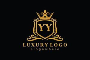 Anfangsbuchstabe YY Royal Luxury Logo Vorlage in Vektorgrafiken für Restaurant, Lizenzgebühren, Boutique, Café, Hotel, Heraldik, Schmuck, Mode und andere Vektorillustrationen. vektor