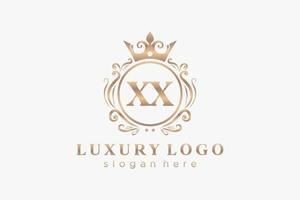 Anfangsbuchstabe xx königliche Luxus-Logo-Vorlage in Vektorgrafiken für Restaurant, Lizenzgebühren, Boutique, Café, Hotel, heraldisch, Schmuck, Mode und andere Vektorillustrationen. vektor