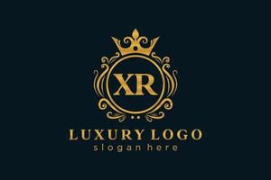 anfängliche xr-Buchstabe königliche Luxus-Logo-Vorlage in Vektorgrafiken für Restaurant, Lizenzgebühren, Boutique, Café, Hotel, heraldisch, Schmuck, Mode und andere Vektorillustrationen. vektor
