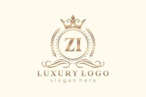 Royal Luxury Logo-Vorlage mit anfänglichem Z-Buchstaben in Vektorgrafiken für Restaurant, Lizenzgebühren, Boutique, Café, Hotel, Heraldik, Schmuck, Mode und andere Vektorillustrationen. vektor