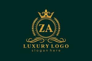 Initial za Letter Royal Luxury Logo Vorlage in Vektorgrafiken für Restaurant, Lizenzgebühren, Boutique, Café, Hotel, heraldisch, Schmuck, Mode und andere Vektorillustrationen. vektor