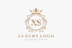 första xs brev kunglig lyx logotyp mall i vektor konst för restaurang, kungligheter, boutique, Kafé, hotell, heraldisk, Smycken, mode och Övrig vektor illustration.