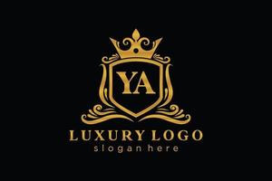 första ya brev kunglig lyx logotyp mall i vektor konst för restaurang, kungligheter, boutique, Kafé, hotell, heraldisk, Smycken, mode och Övrig vektor illustration.