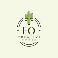 fo Anfangsbuchstabe grüner Kaktus-Logo-Vektor vektor
