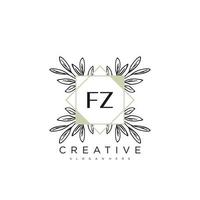 F Z första brev blomma logotyp mall vektor premie vektor konst
