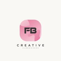 fb första brev logotyp ikon design mall element med Vinka färgrik vektor