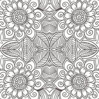 künstlerisches dekoratives Mandala-Blumenmuster vektor