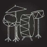 Schlagzeug-Kreidezeichnung vektor