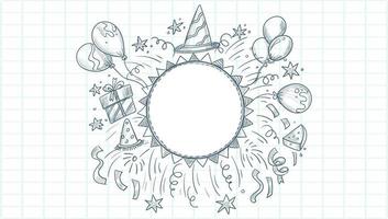 Grattis på födelsedagen firande cirkulär ram vektor
