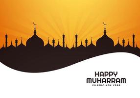 vackert islamiskt nyårssemesterfestivalkort vektor