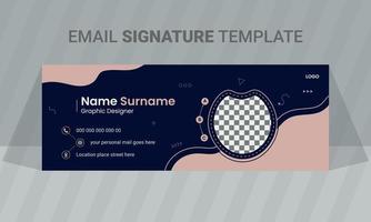 företags- företag e-post signatur design mall eller modern och minimalistisk e-post sidfot mall, professionell social media omslag kreativ baner, professionell och rena layout vektor
