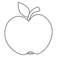 Apfel. köstliche Frucht mit einem Blatt. skizzieren. Ernte. saftige Frucht von einem Apfelbaum. süßes Fruchtfleisch vektor