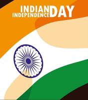 indisches Unabhängigkeitstagplakat mit Flagge vektor