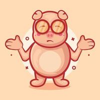 rolig gris djur- karaktär maskot med förvirrad uttryck isolerat tecknad serie i platt stil design vektor