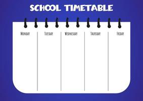 skola tidtabell för barn med dagar av de vecka och skola linje konst leveranser i linjekonst stil på de bakgrund. varje vecka planerare. schema design mall. vektor