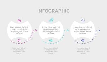 data information infografik. modern infografik. 3 steg. modern företag begrepp. kreativ färgrik design. vektor