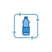 Vektor-Plastikflaschen-Recycling-Konzept blaues Symbol vektor