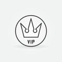 VIP-Krone im Kreisvektorumriss-Symbol vektor