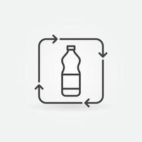 minimales Symbol für das Recycling von Plastikflaschen vektor