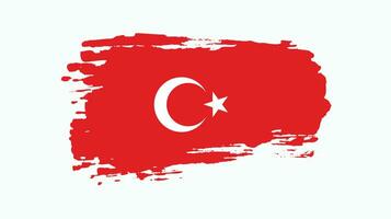 neue kreative Grunge-Textur Türkei-Flagge vektor