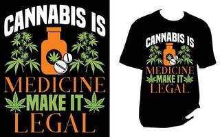 Cannabis, Unkraut-T-Shirt, Marihuana-T-Shirt vektor